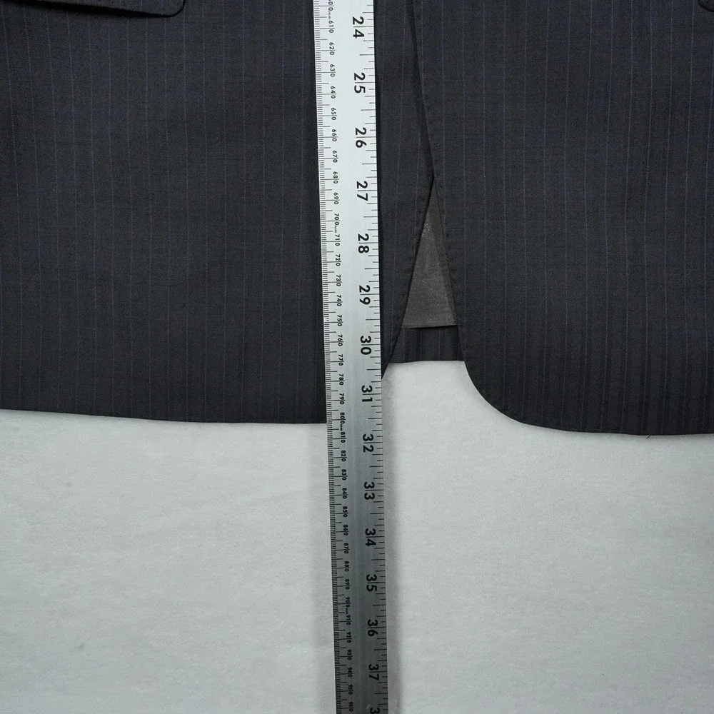 Versace Collection Mens Charcoal Pinstripe Virgin Wool Blazer Jacket Size 42R